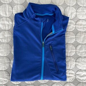 Salomon Men's Blue Ski/Snowboard Jacket with Contrast Zippers